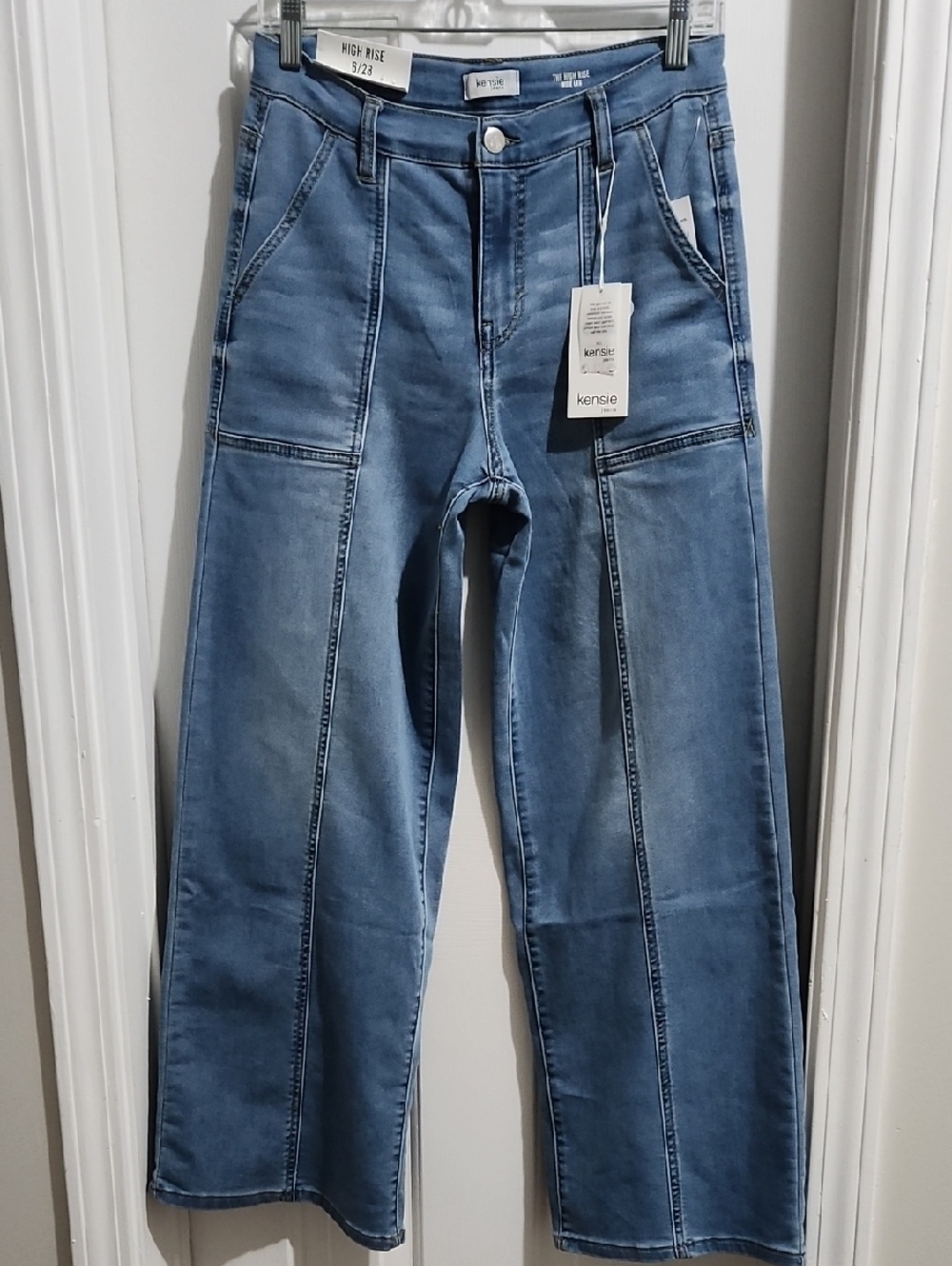 Kensie High Rise Light Blue Panel-Seam Jeans